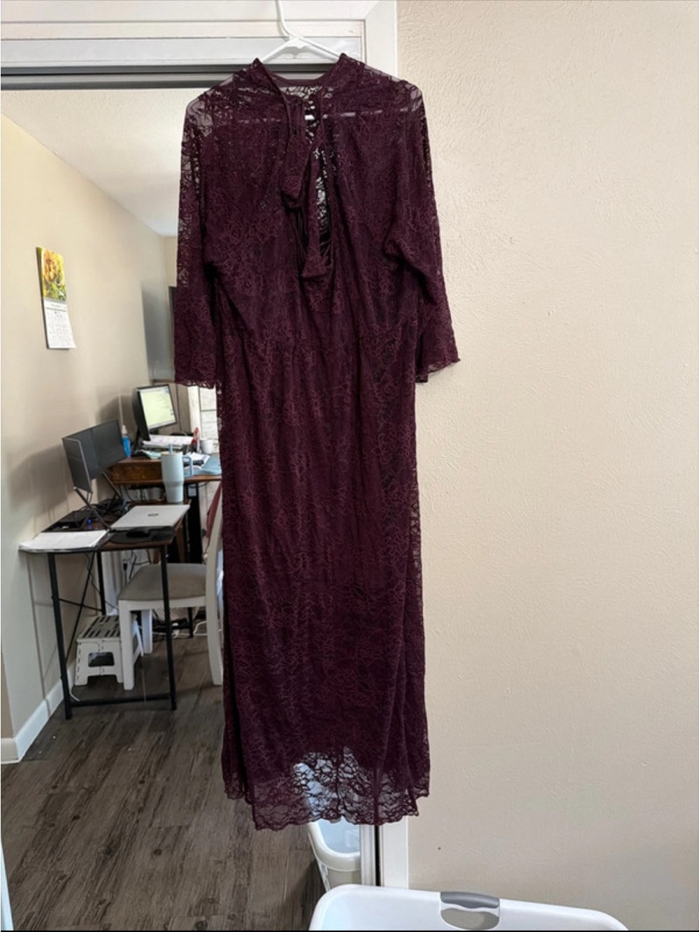 torrid Plum Lace Tie-Neck Maxi Dress